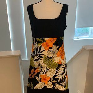 AGB Women's Black Floral Sleeveless Sheath Dress